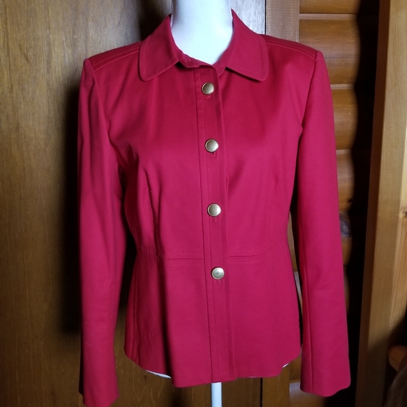 Rafaella Petites Red Lined Jacket Sz 14P - Picture 1 of 5